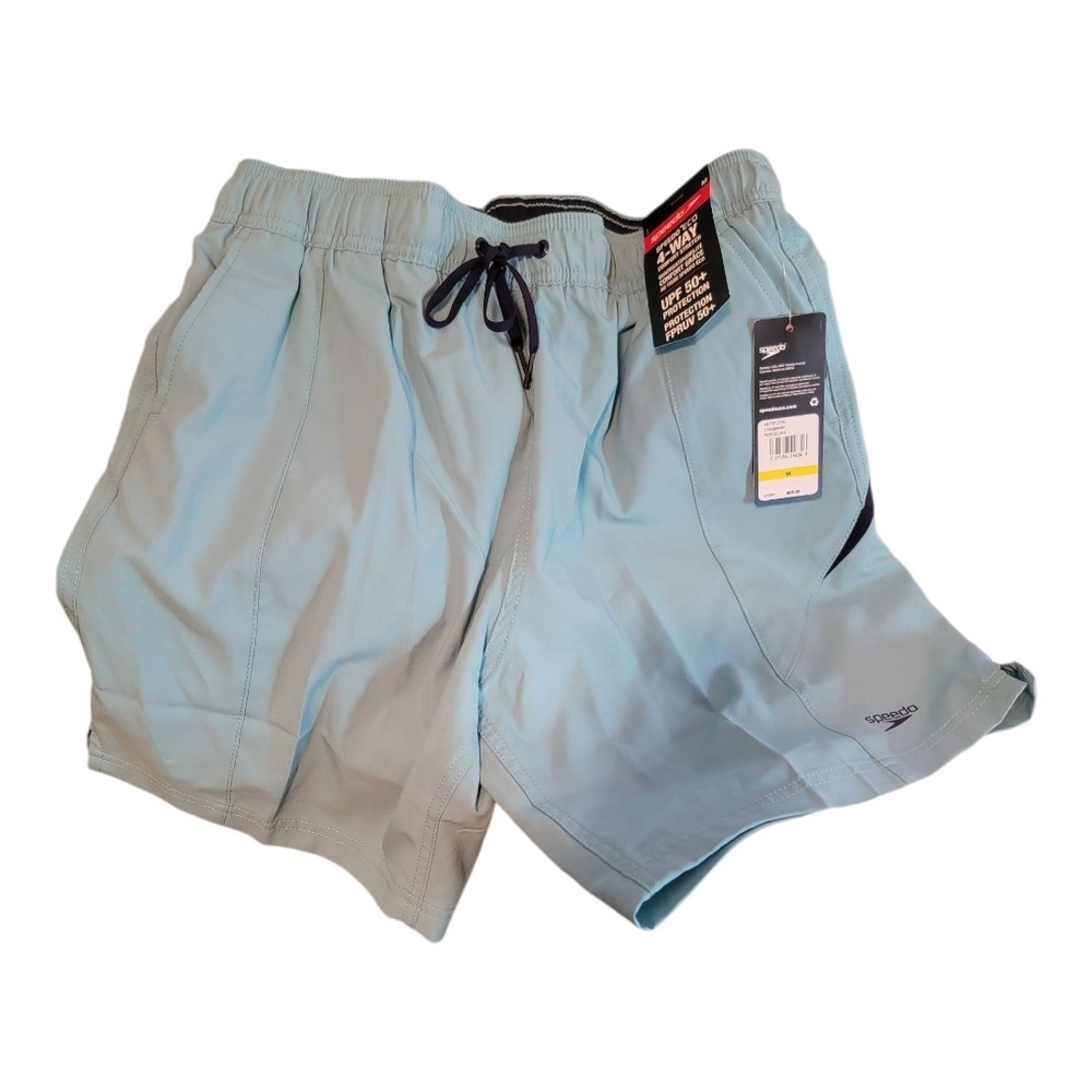 Speedo Men's Swim Trunks Shorts Blue M/M UPF 50+ Quick Dry‎ Pocket